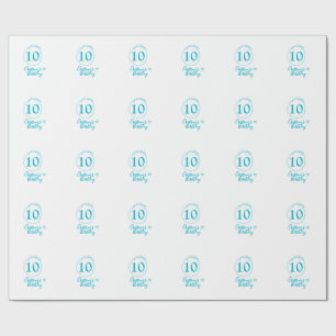 Papel De Regalo Círculo turquesa. Purpurina redondo 10 años audaz
