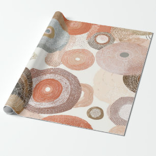 Papel De Regalo Círculos abstractos boho terrosos Diseño orgánic