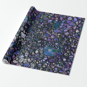 Papel De Regalo Círculos abstractos dibujados a mano, azul, púrpur