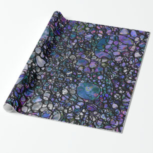 Papel De Regalo Círculos abstractos dibujados a mano, azul, púrpur