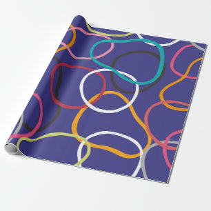 Papel De Regalo Círculos, bandas abstractas, patrón vintage sin fi