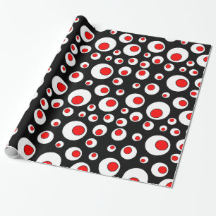 Papel De Regalo Círculos blancos rojos frescos geométricos