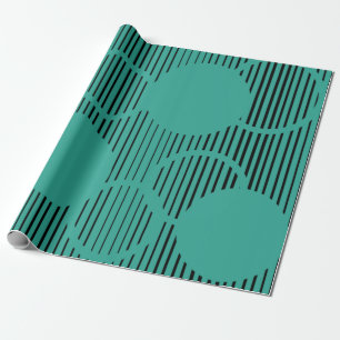 Papel De Regalo Círculos con lino turquesa