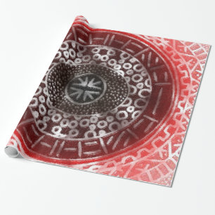 Papel De Regalo Círculos concéntricos Tribales Africanas Imprimir 