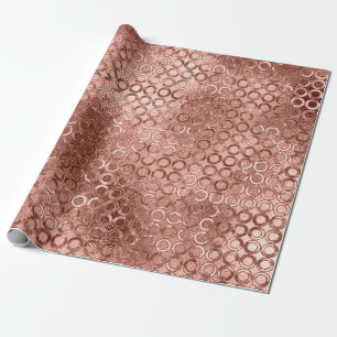 Papel De Regalo Círculos de rosa dorado brillante lujo destelleant