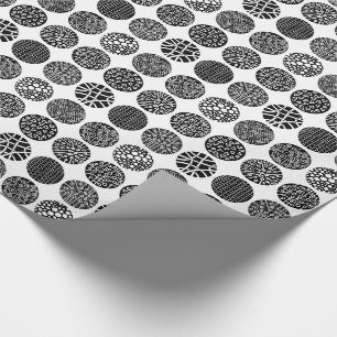 Papel De Regalo Círculos decorativos - Blanco y negro
