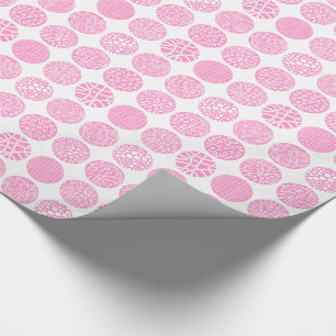 Papel De Regalo Círculos decorativos - rosa y blanco