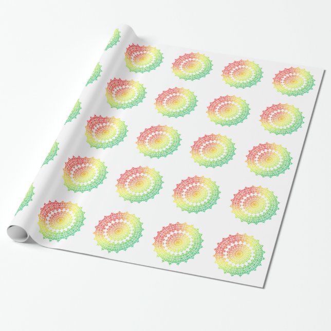 Papel De Regalo Círculos del arco iris (Desenrollado)