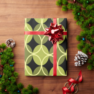 Papel De Regalo Círculos en círculos - Verde y Amarillo