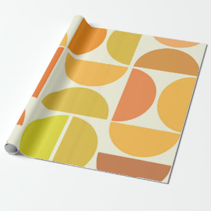 Papel De Regalo Círculos modernos abstractos de mediados de siglo 
