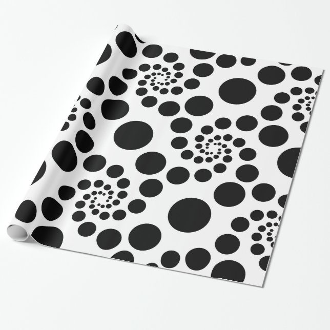 Papel De Regalo Círculos negros (Desenrollado)