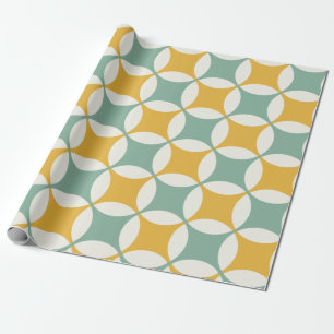 Papel De Regalo Círculos verdes y amarillos