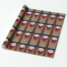 Papel De Regalo Circus Arts - Happy Clown and Stripes v2