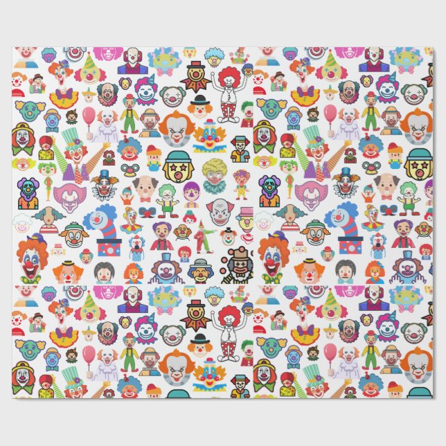 Papel De Regalo Circus Clown Gift Wrap Party Wrapping Paper (Superficie plana)