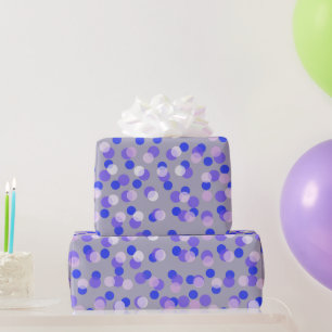 Papel De Regalo ciruela azul y puntos morados