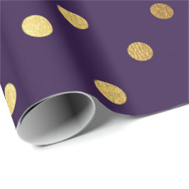 Papel De Regalo Ciruela púrpura índigo, pequeños puntos de polka d