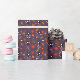 Papel De Regalo Ciruela Silenciada | Brujita de Halloween