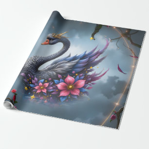 Papel De Regalo Cisne de la Luna Coronada - Guardián del Lago Sile