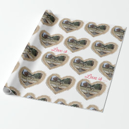 Papel de regalo cisne en el corazón