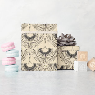 Papel De Regalo Cisne geométrico volando patrón de pájaro crema