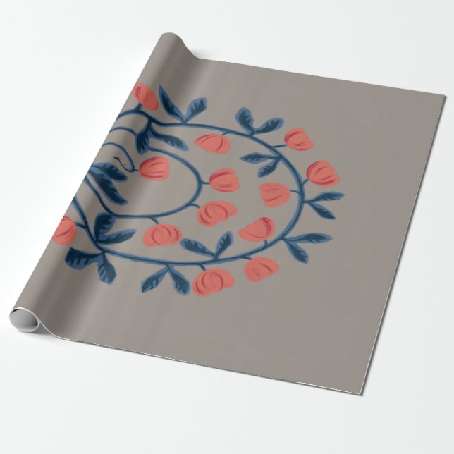 Papel De Regalo cisne objet_17_a en flores (Desenrollado)