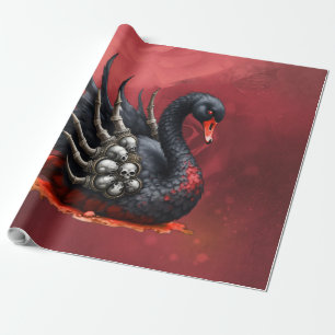 Papel De Regalo Cisne Oscuro de Huesos – Elegancia Gótica