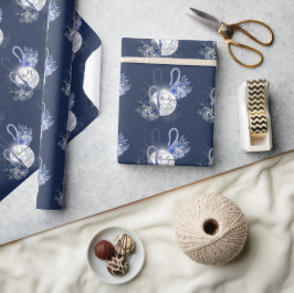 Papel De Regalo Cisnes azules elegantes y personalizados
