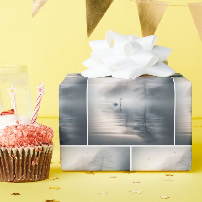 Papel De Regalo Cisnes En El Lago Misty (Fiesta de cumpleaños )