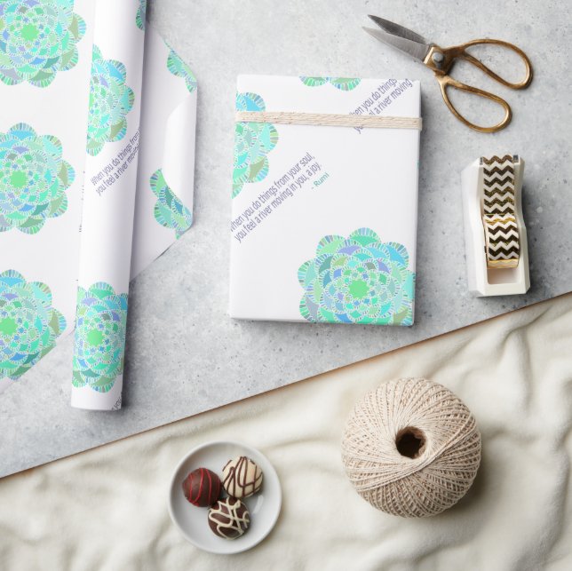 Papel De Regalo Cita de alegría de Mandala Rumi (Artesanía)