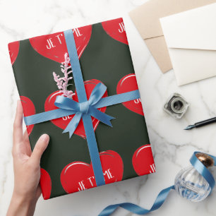Papel De Regalo Cita de amor francés romántico corazón rojo Je T'A