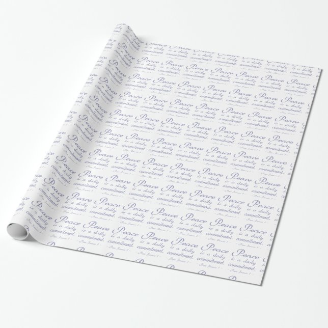 Papel De Regalo Cita de Compromiso Diario de Paz (Desenrollado)