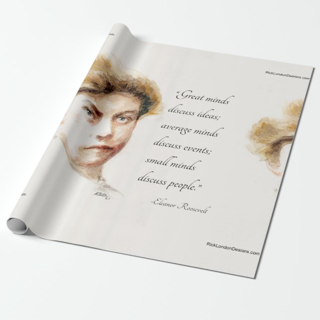 Papel De Regalo Cita de Eleanor Roosevelt y Great Minds (Desenrollado)
