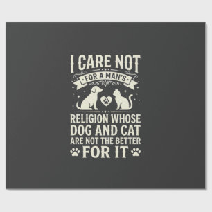Papel De Regalo Cita de religión de perro y gato