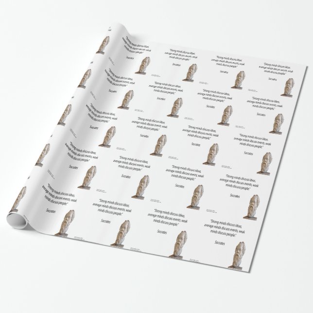 Papel De Regalo Cita de Sócrates y Famosas "Mentes" (Desenrollado)
