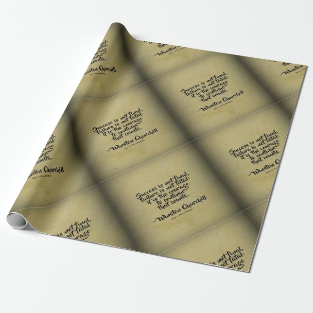 Papel De Regalo Cita de Winston Churchill; éxito (Desenrollado)