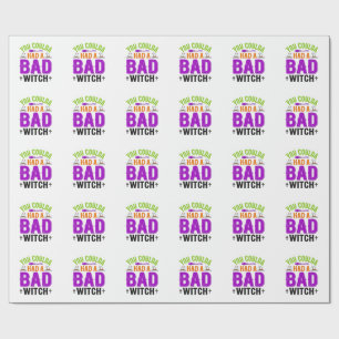 Papel De Regalo Cita divertida de bruja mala de Halloween Diseño d