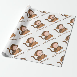 Papel De Regalo Cita divertida de "Mono Lil", mono lindo bebé