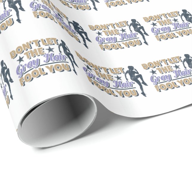 Papel De Regalo Cita divertida de pelo gris en funcionamiento - Co (Esquina del rollo)