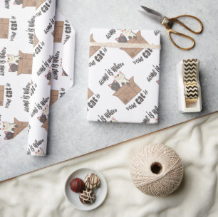 Papel De Regalo Cita divertida Home es donde está tu gato