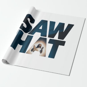 Papel De Regalo Cita divertida Jesús Meme Vi Ese Cristiano