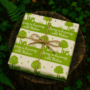 Papel De Regalo Cita ecológica en armonía con la naturaleza