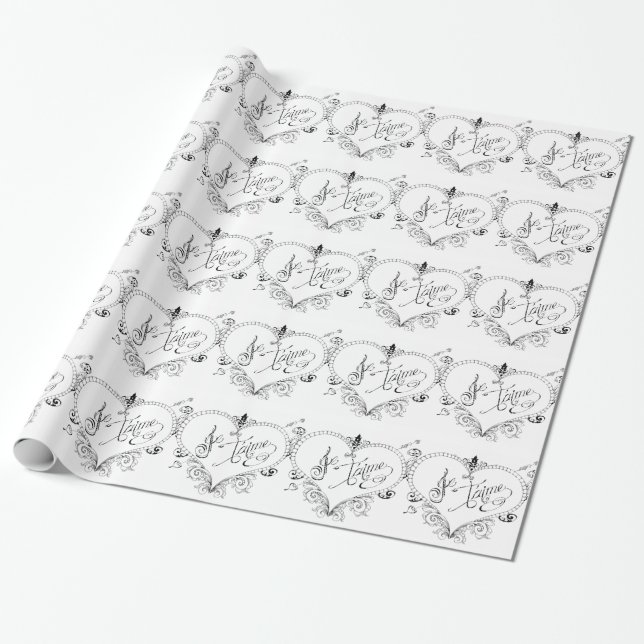 Papel De Regalo Cita francesa del amor (Desenrollado)