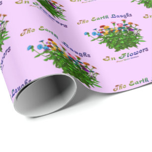 Papel De Regalo Cita Inspiradora de Earth Laughs Flowers
