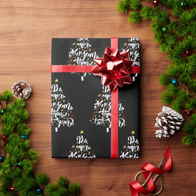 Papel De Regalo Cita Inspiradora del árbol de Navidad (Regalo de vacaciones)