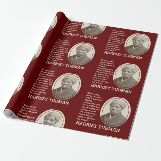 Papel De Regalo Cita Inspiradora personalizable HARRIET TUBMAN (Desenrollado)