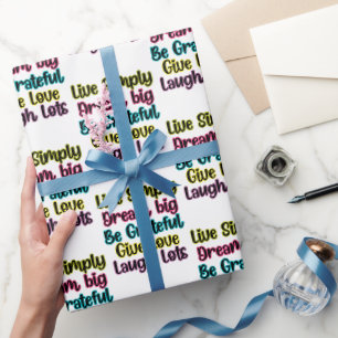 Papel De Regalo Cita Motivacional Vive Simple Soñar Dar Amor