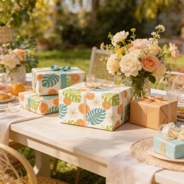Papel De Regalo Cítrico Tropical (Citrus Tropical Wrapping Paper)