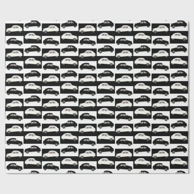 Papel De Regalo Citroen 2CV Blanco y negro (Superficie plana)