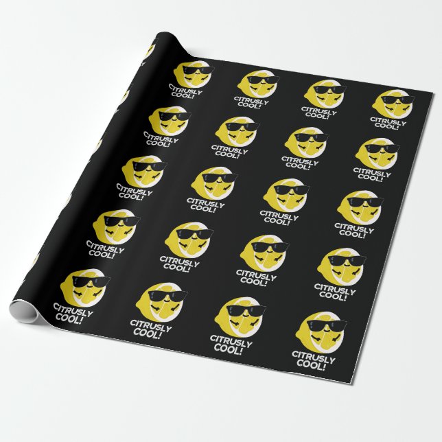 Papel De Regalo Citrus Funny Citrus Citrus Pun Dark BG (Desenrollado)
