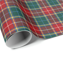 Papel De Regalo Clan Baxter Tartán Tartán rojo y verde oscuro